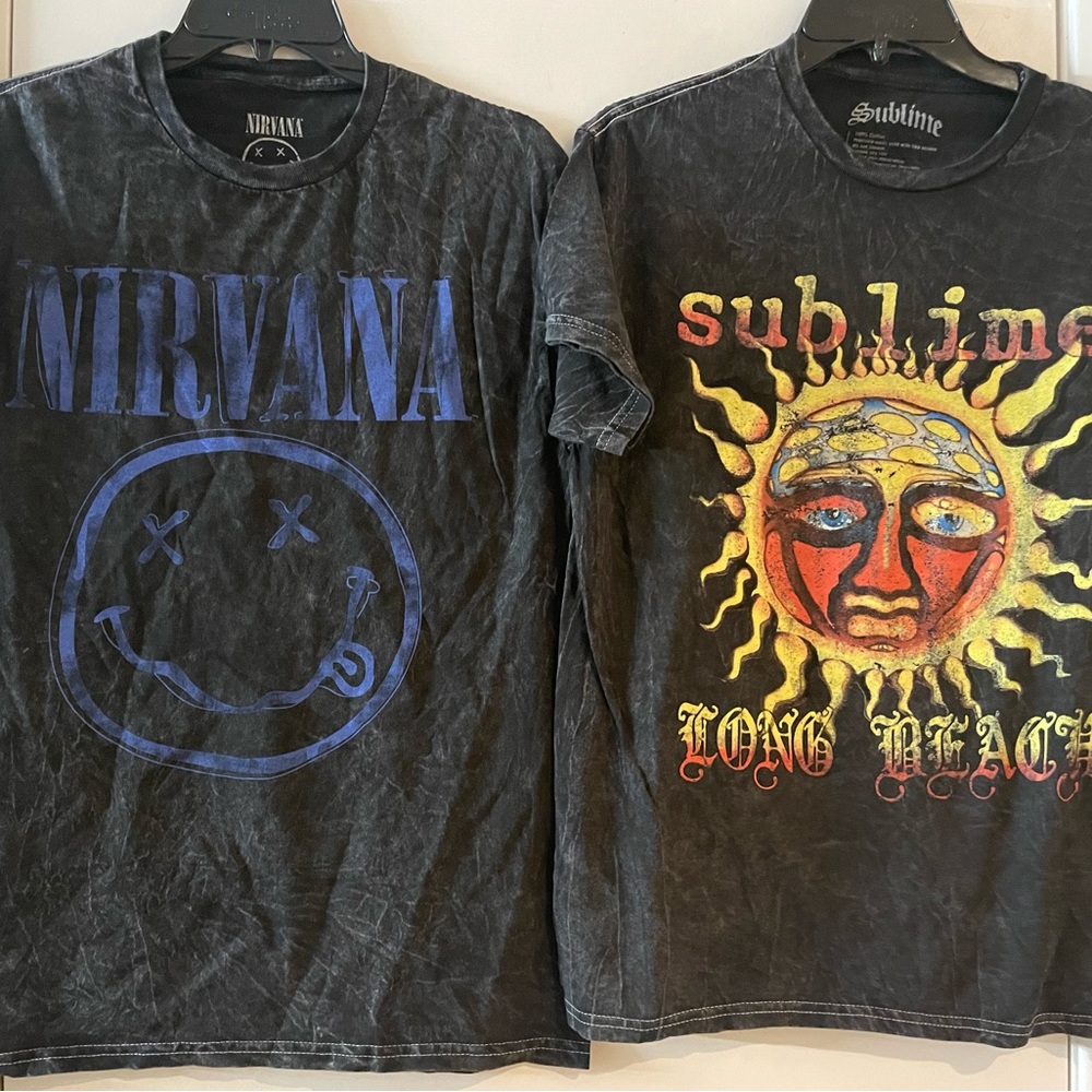 Nirvana And Sublime Acid Wash Tee